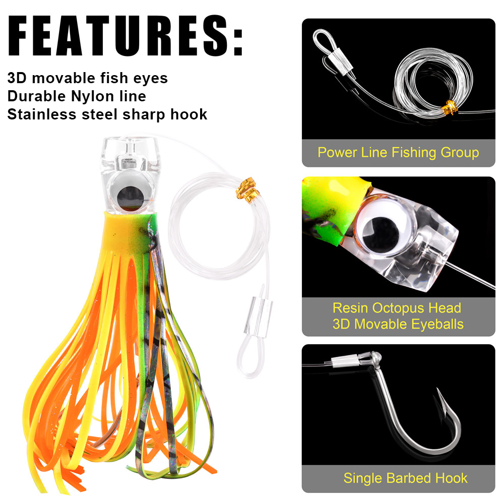 3PCS Trolling Skirt Tuna Lures - огляд і ціна Fishing Lure Buzzbait